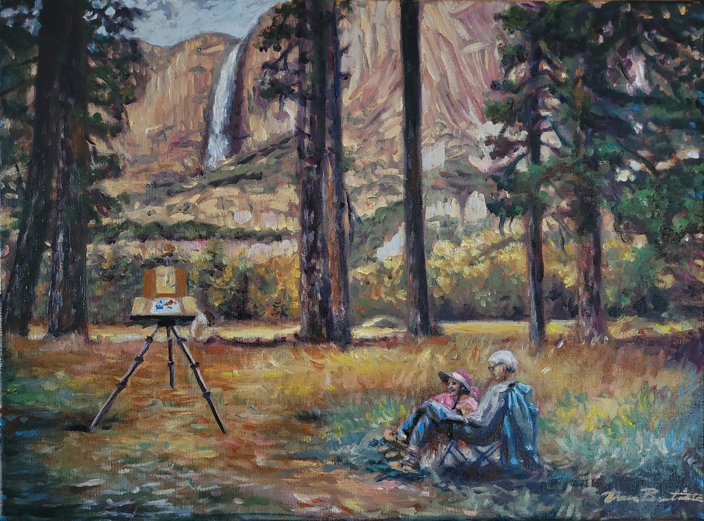 "Artists in Yosemite Valley" 12x16