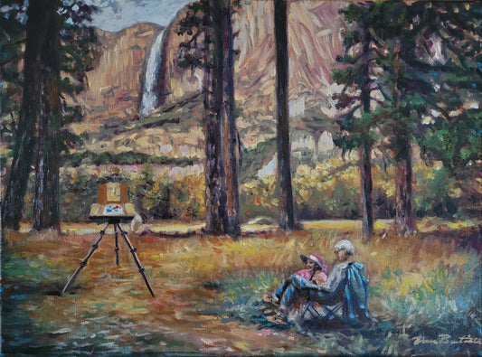 "Artists in Yosemite Valley" 12x16